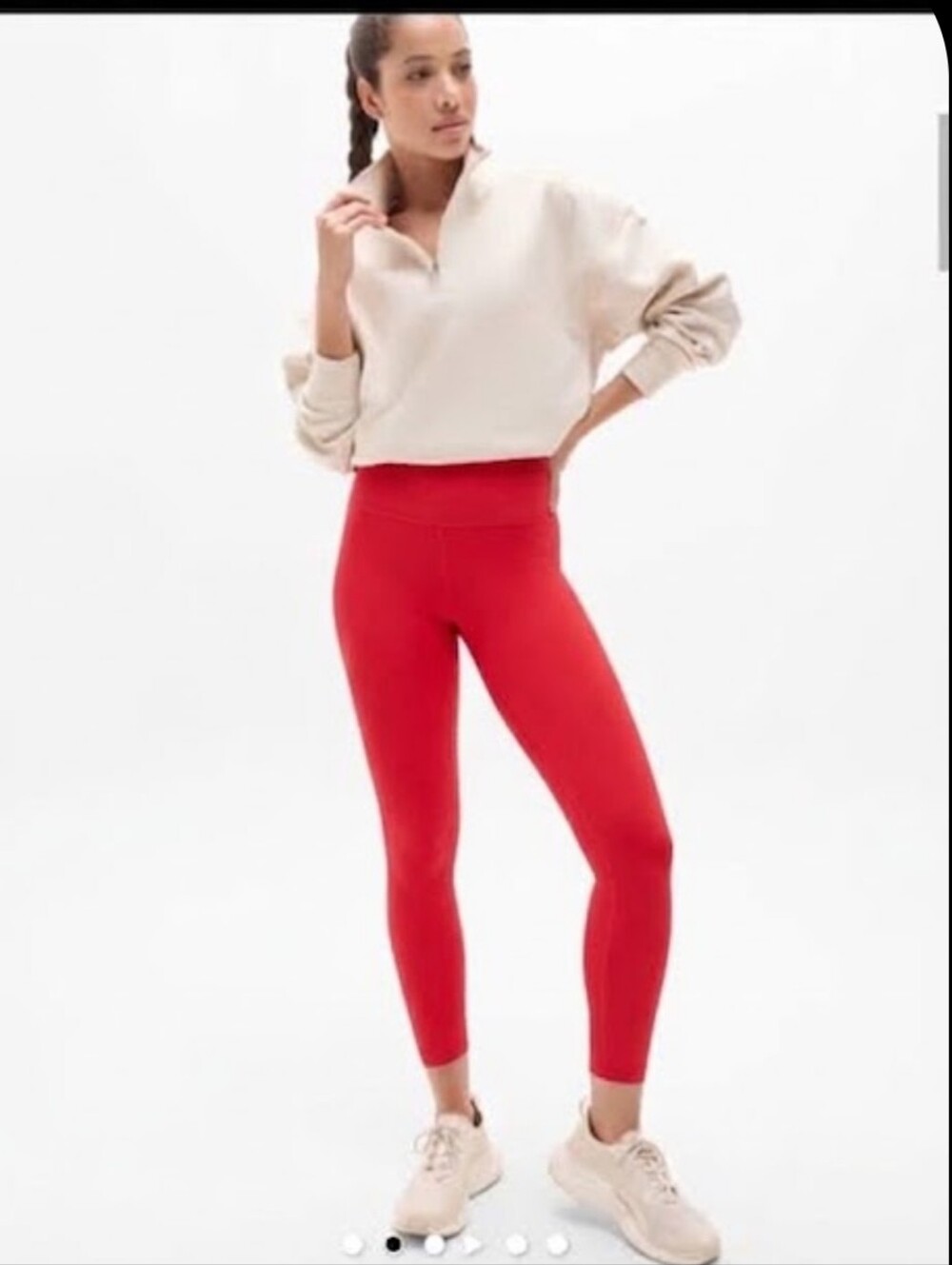 Athleta Interval Stash High-Rise 7/8 Red Performance Leggings